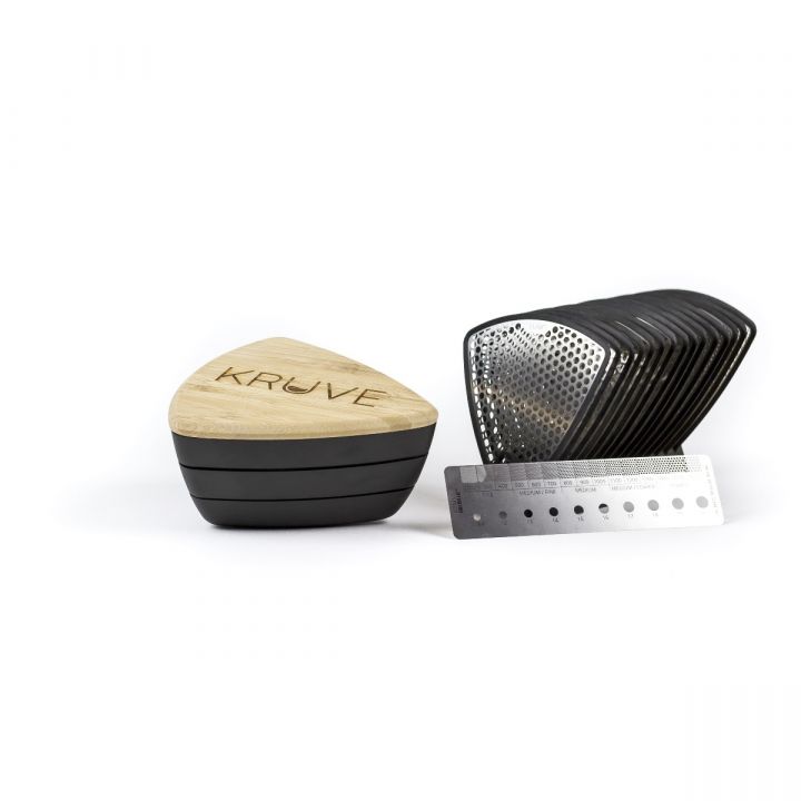 Kruve Sifter Plus Bean Black 15-delige koffieset met zeef en Brewler
