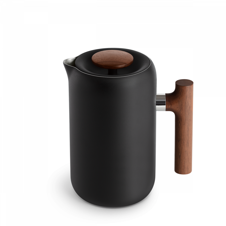 Fellow Clara french press / cafetière - 710 ml - mat zwart met houten accenten