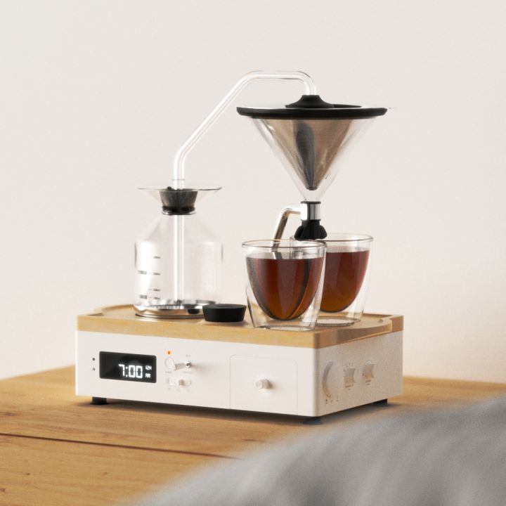 Joy Resolve Barisieur 'GRANDE' – automatische thee- en koffiezetter met alarmfunctie – wit