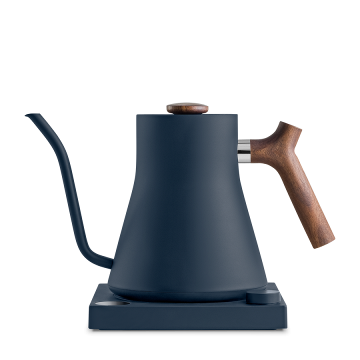 Fellow Stagg EKG elektrische waterkoker - 900 ml - stone blue met houten accenten