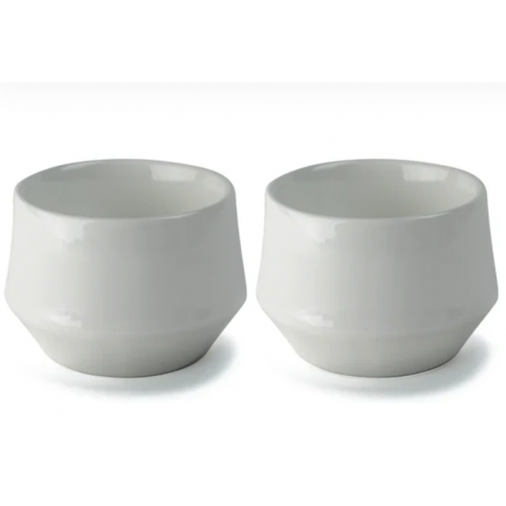 Kruve Imagine Latte porseleinen kopjes 250 ml wit set van 2 met vilt coasters