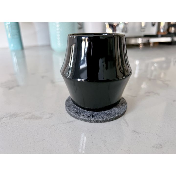 Kruve Cascade espressokopjes 75 ml porselein zwart dubbelwandig (2 stuks)