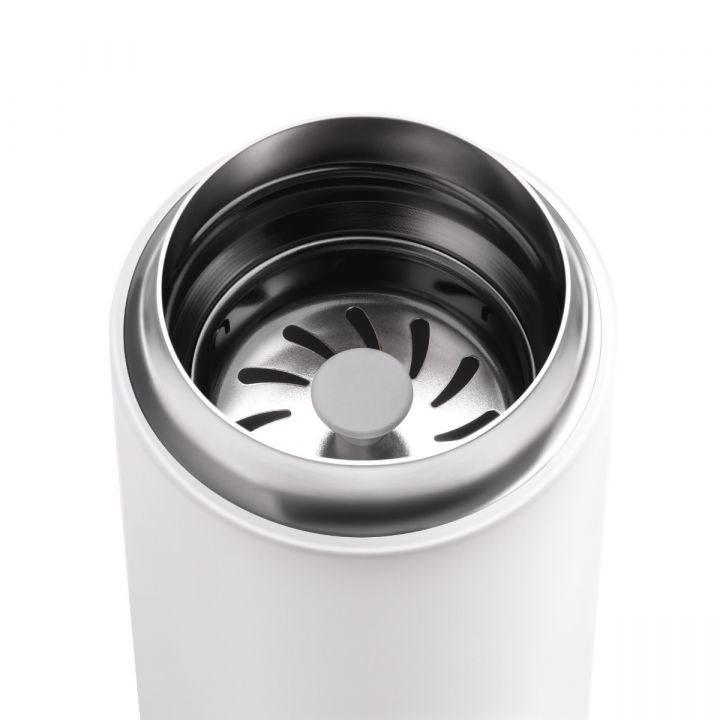 Fellow Carter thermos mok voor onderweg met snap-in splash guard tegen morsen - mat wit - 475 ml