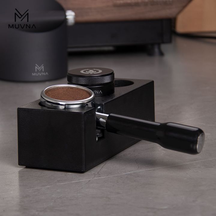 MUVNA Tamper en Portafilter Base zwart ABS 58mm