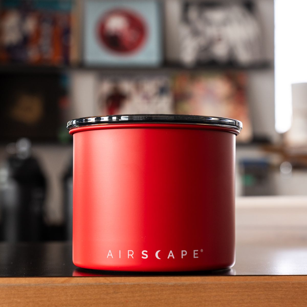 Planetary Design Airscape RVS vacuüm voorraadpot - 250 gram - mat rood