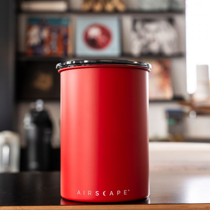 Planetary Design Airscape RVS vacuüm voorraadpot - 500 gram - mat rood