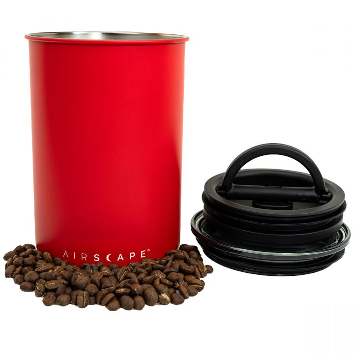 Planetary Design Airscape RVS vacuüm voorraadpot - 500 gram - mat rood