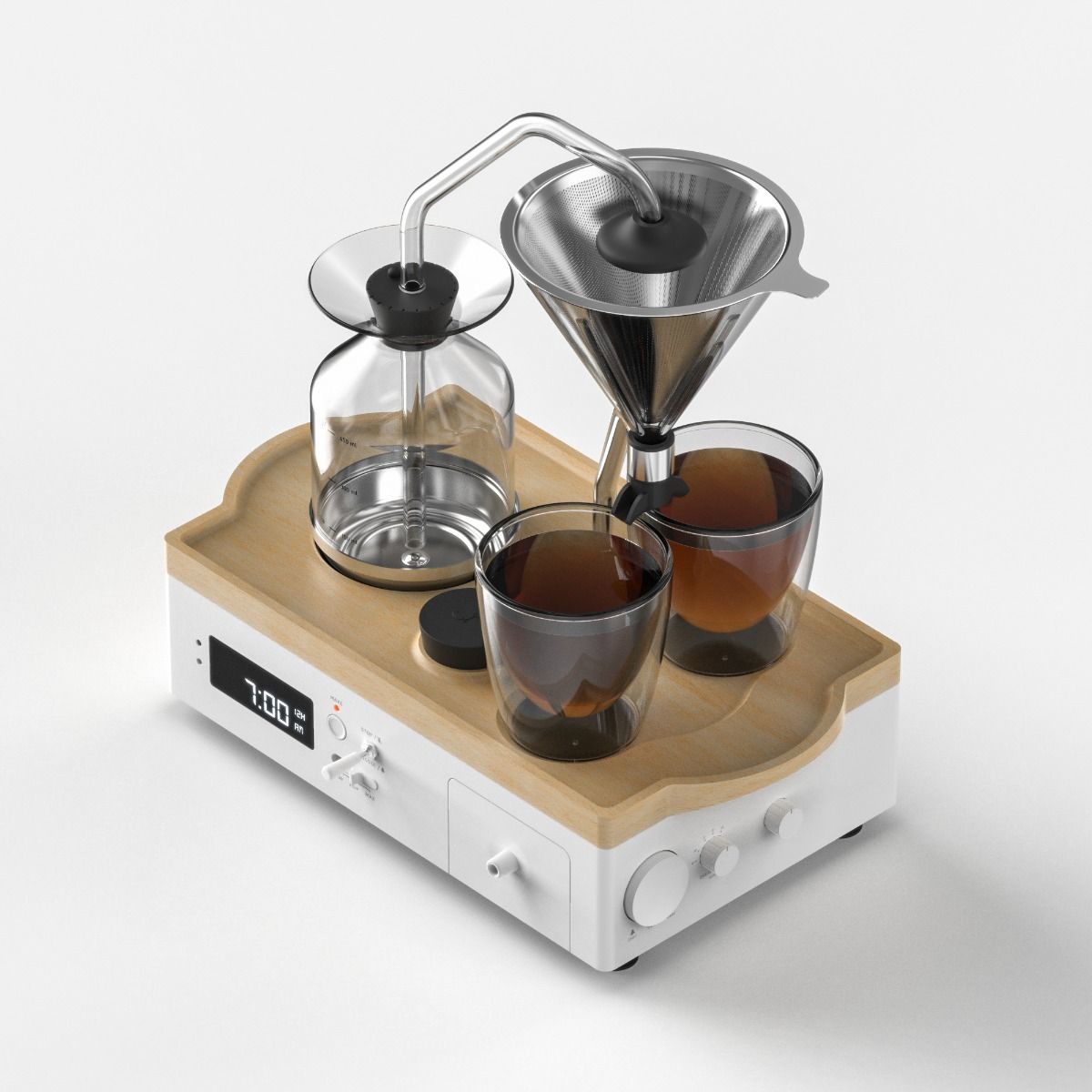 Joy Resolve Barisieur 'GRANDE' – automatische thee- en koffiezetter met alarmfunctie – wit