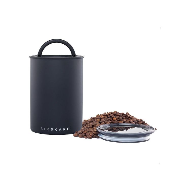Planetary Design Airscape RVS vacuüm voorraadpot - 500 gram - mat zwart
