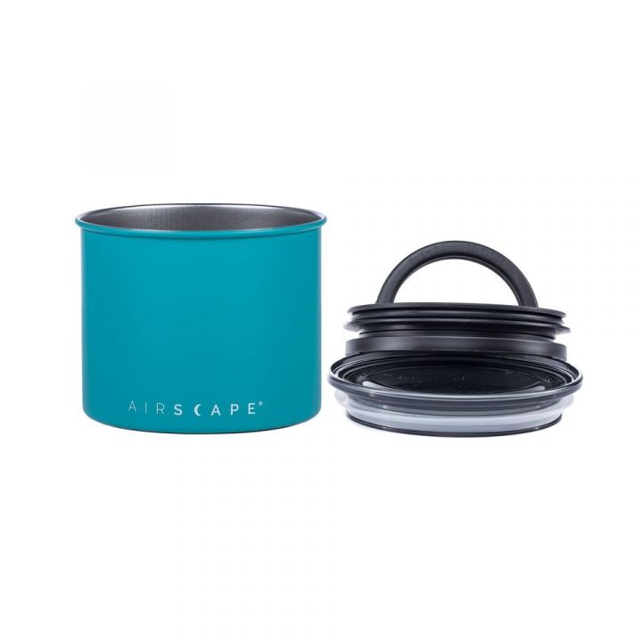 Planetary Design Airscape RVS vacuüm voorraadpot - 250 gram - turquoise mat