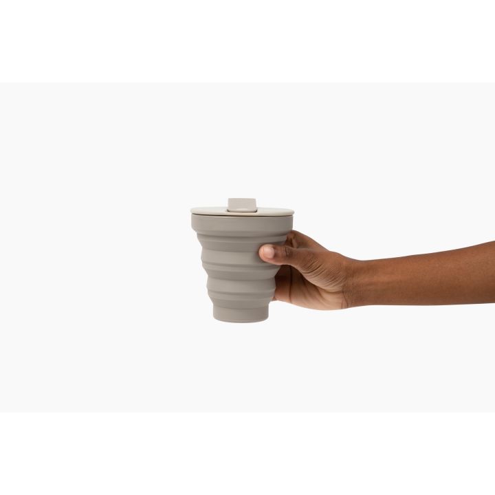 Hunu opvouwbare reisbeker – warm grey –  355 ml