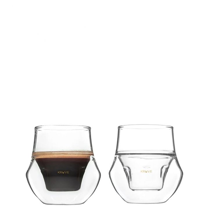 Kruve Propel Espresso glazen 75 ml set van 2 dubbelwandig borosilicaatglas