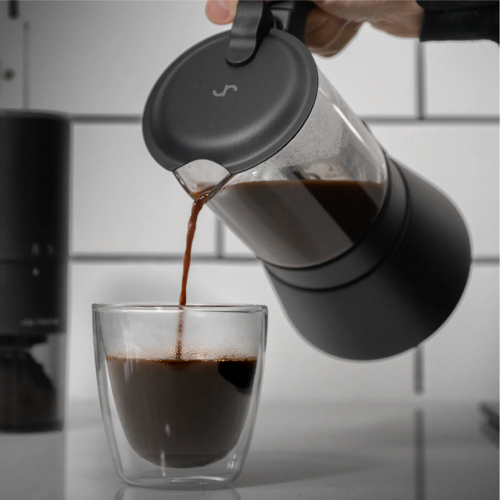 Joy Resolve ClearBrew Moka Pot voor alle hitte bronnen – zwart – 240 ml