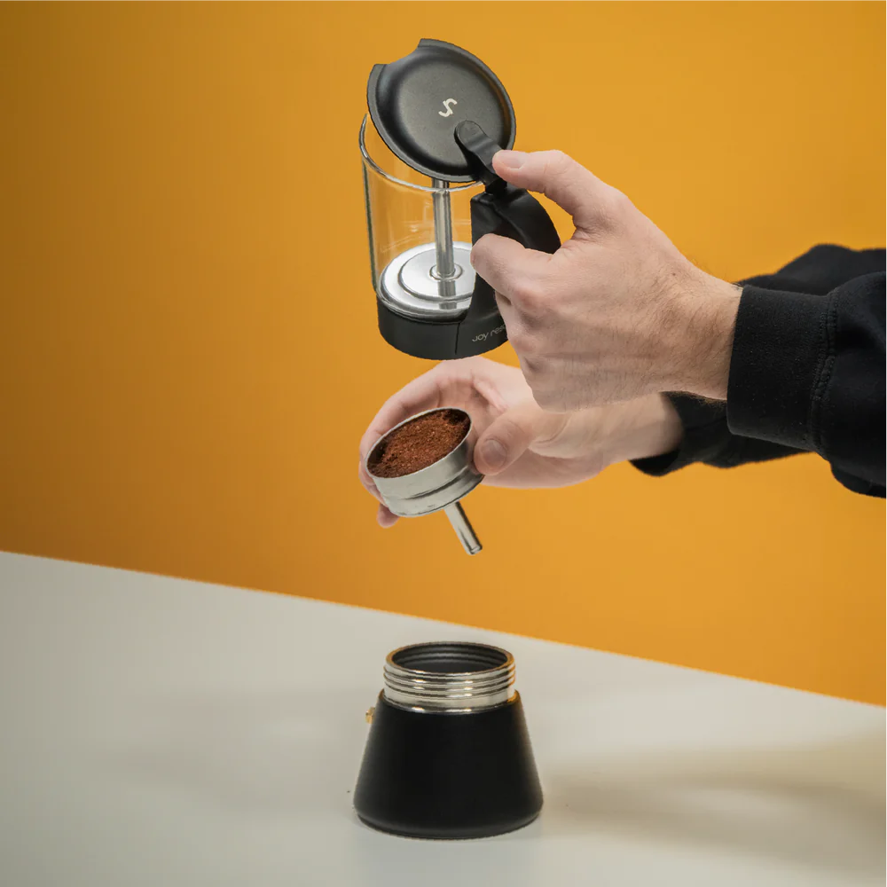 Joy Resolve ClearBrew Moka Pot voor alle hitte bronnen – zwart – 240 ml