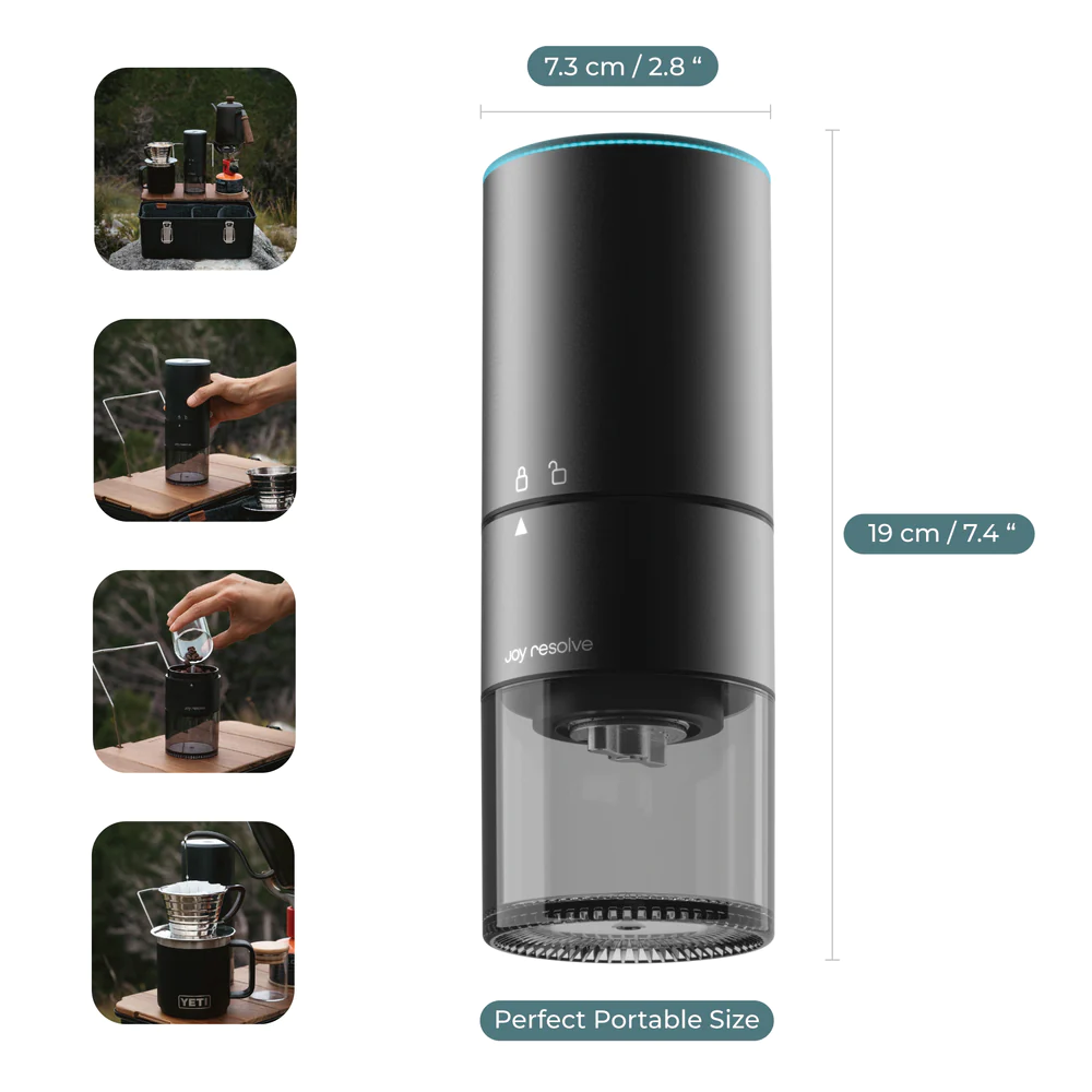 Joy Resolve Groove Groove Grinder - meeneembare elektrische koffiemolen – zwart - 30 gram