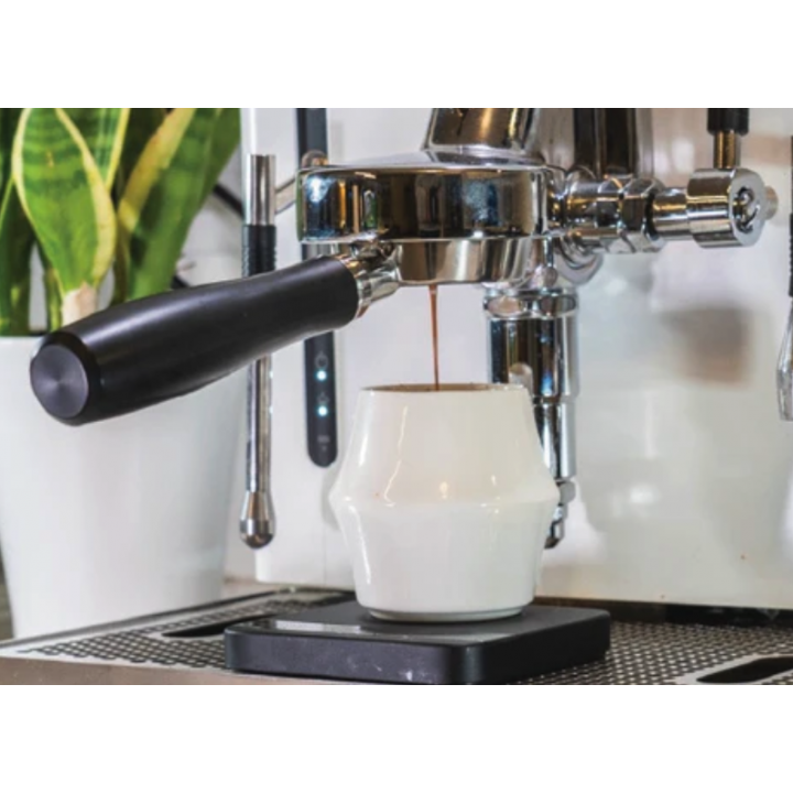 Kruve Cascade Espresso porseleinen kopjes 75 ml wit stapelbaar set van 2 met vilt coasters