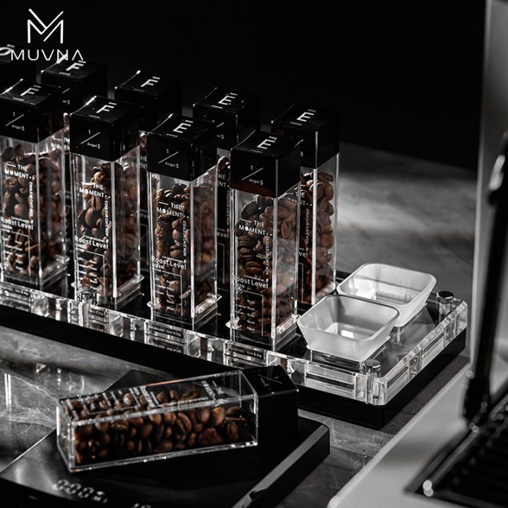MUVNA 1/3 Angel koffiebonen display 12 tubes acryl 50ml