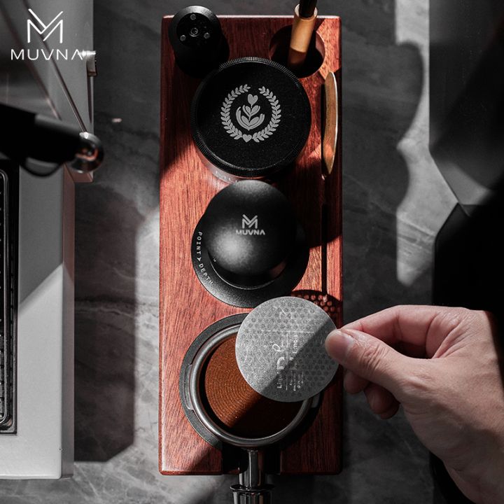 MUVNA Multifunctional Tamper Station red shadow wood 58mm met lade