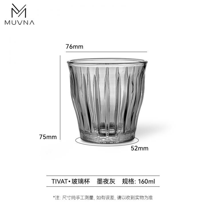 MUVNA Ink Leaf espresso glas 160ml helder designglas