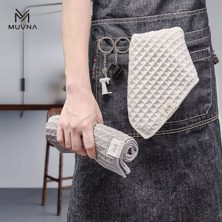 MUVNA Waffle Towel lang 70cm grijs polyester baristadoek