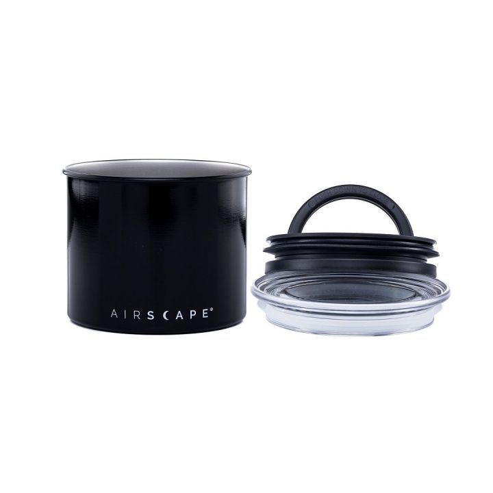 Planetary Design Airscape RVS vacuüm voorraadpot - 250 gram - obsidiaan (zwart)