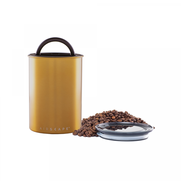 Planetary Design Airscape RVS vacuüm voorraadpot - 500 gram - geborsteld messing (goud-achtig)