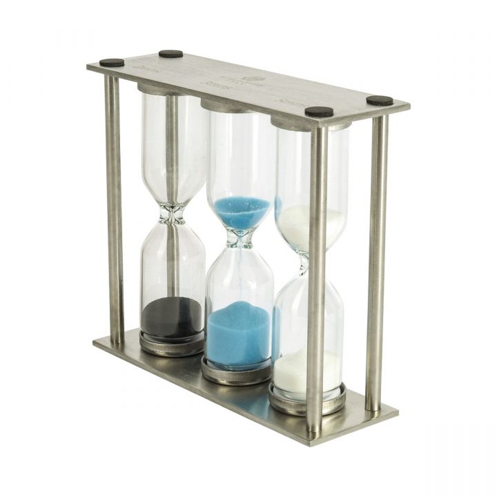 World Coffee Gear® Thee zandloper – 2/3/5 Minuten – RVS & Glas