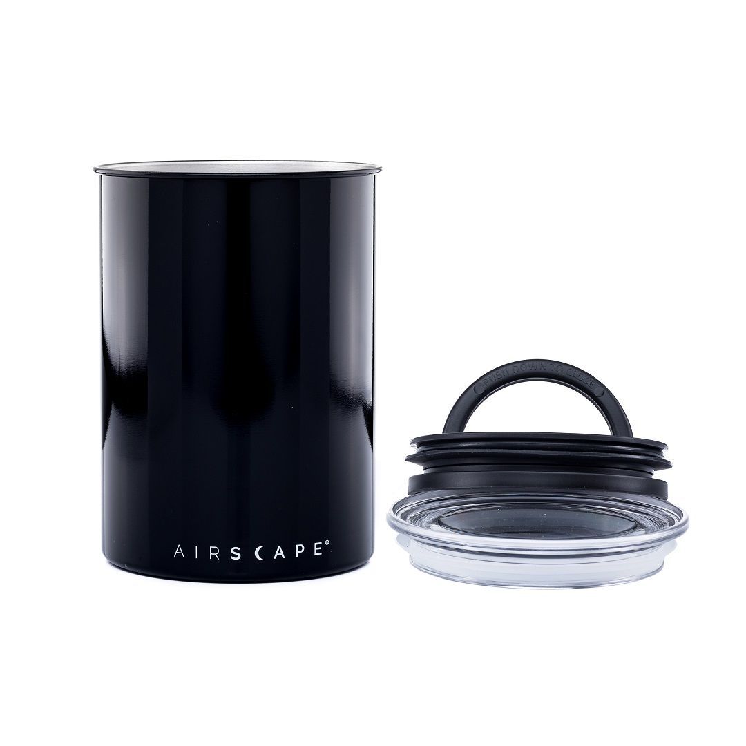 Planetary Design Airscape RVS vacuüm voorraadpot - 500 gram - obsidiaan (zwart)